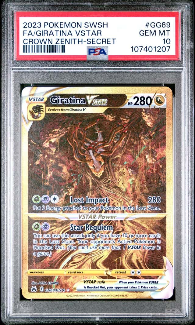 2023 Pokemon SWSH Full Art Giratina VSTAR Crown Zenith Secret Rare PSA 10 