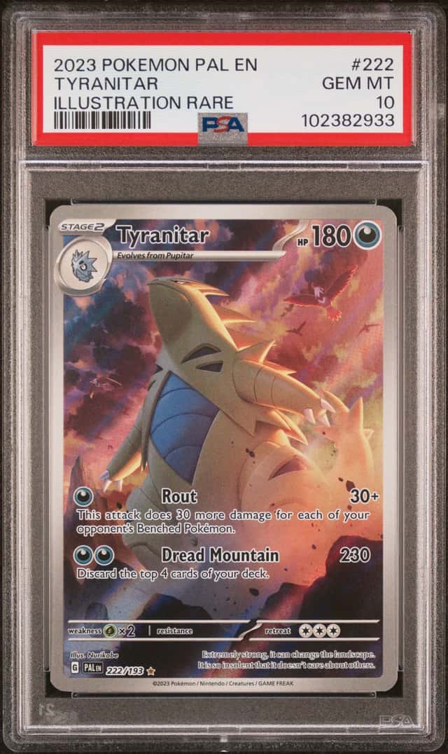 POKEMON TYRANITAR 2023 PALDEA EVOLVED #222 ILLUSTRATION RARE PSA 10