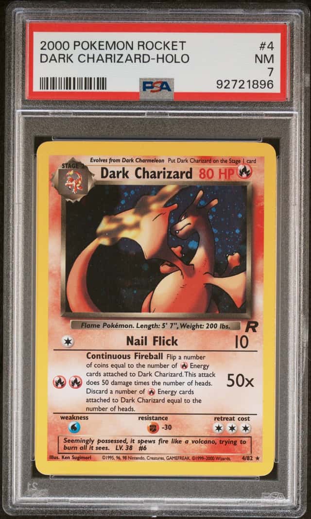 Wizards of the Coast Pokemon Team Rocket Dark Charizard Holo 4/82 PSA 7