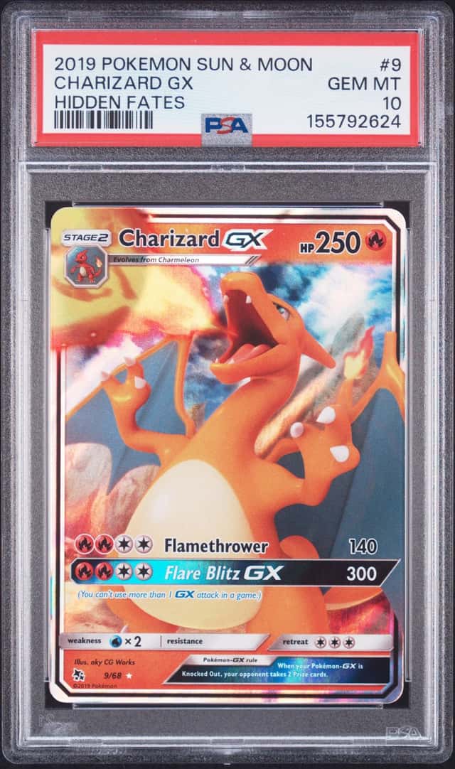 2019 Pokemon Sun & Moon Hidden Fates #9 Charizard Gx PSA 10 GEM MINT