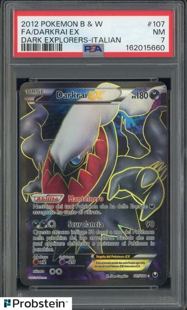 2012 Pokemon B & W Dark Explorers Italian #107 FA Darkrai Ex PSA 7 NM