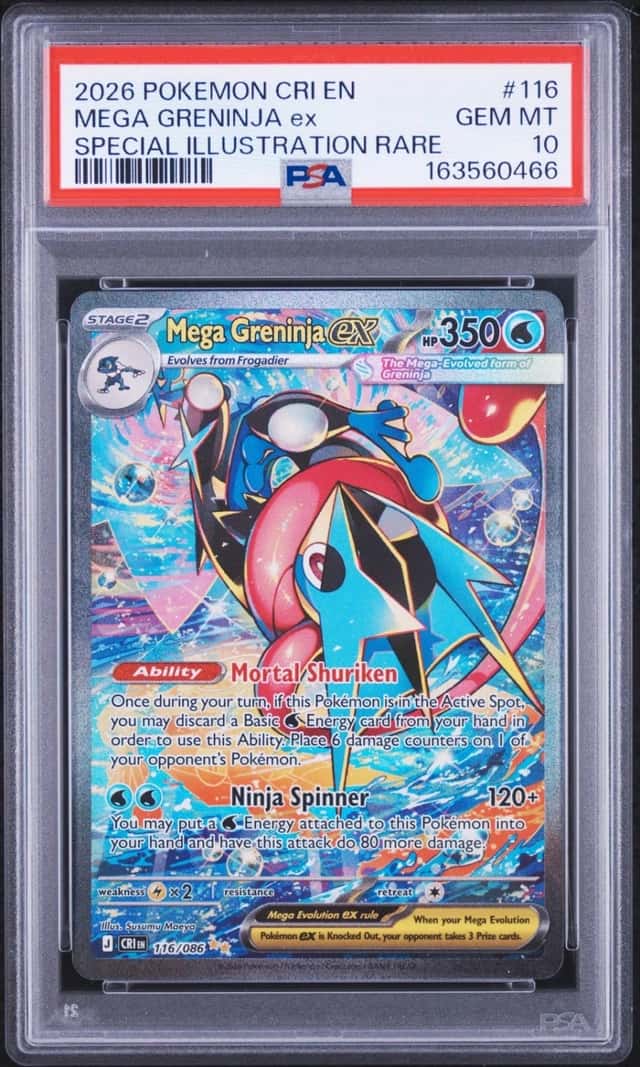 2026 POKEMON CHAOS RISING SPECIAL ILLUSTRATION RARE MEGA GRENINJA EX PSA 10