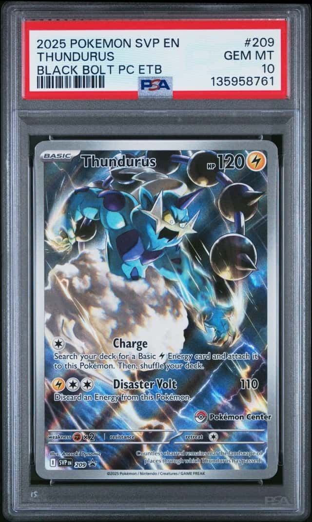 2025 POKEMON BLACK BOLT POKEMON CENTER ELITE TRAINER BOX THUNDURUS PSA 10