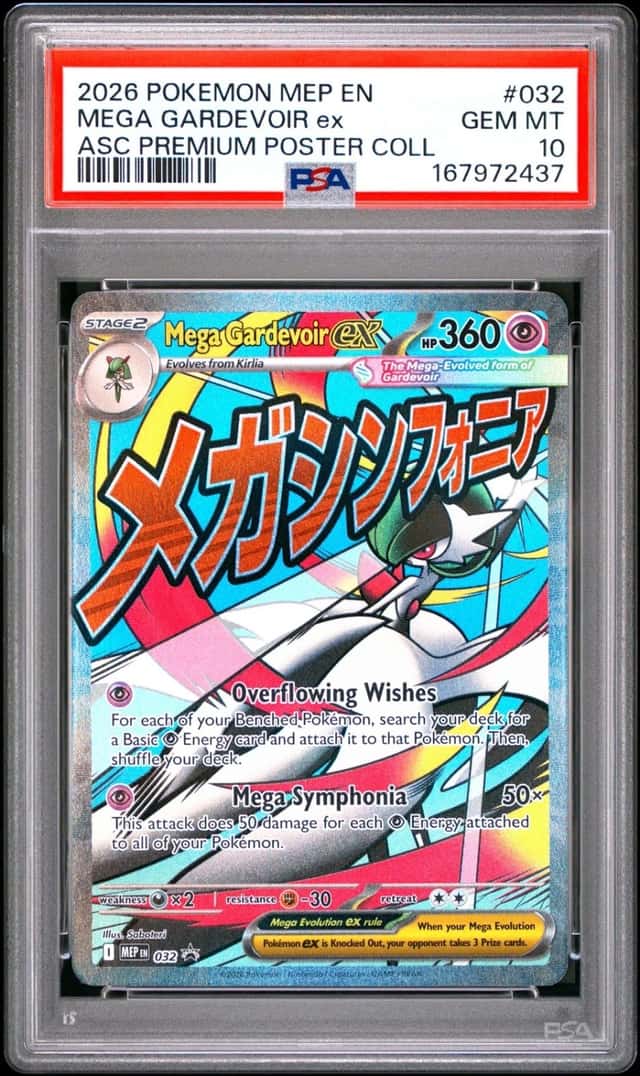 2026 POKEMON ASCENDED HEROES PREMIUM POSTER COLLECTION MEGA GARDEVOIR EX PSA 10