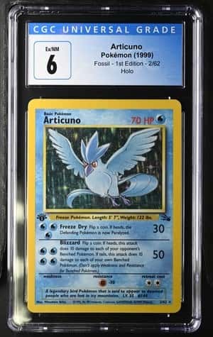 ARTICUNO CGC 6 1999 POKEMON FOSSIL 1ST FIRST EDITION #2/62 HOLO 7066