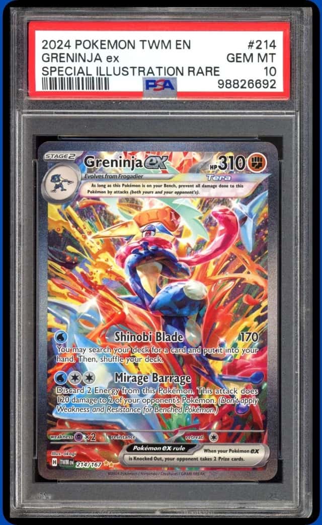 2024 POKEMON TWM EN #214/167 GRENINJA EX SPECIAL ILLUSTRATION RARE PSA 10