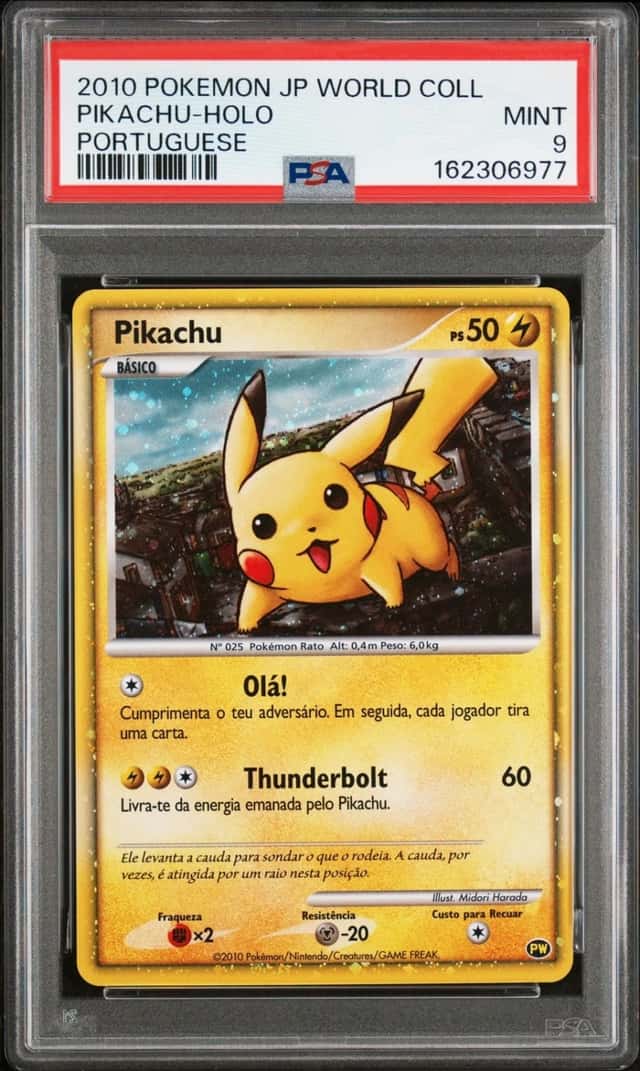 2010 POKEMON JAPANESE WORLD COLLECTION PORTUGUESE PIKACHU-HOLO PSA 9
