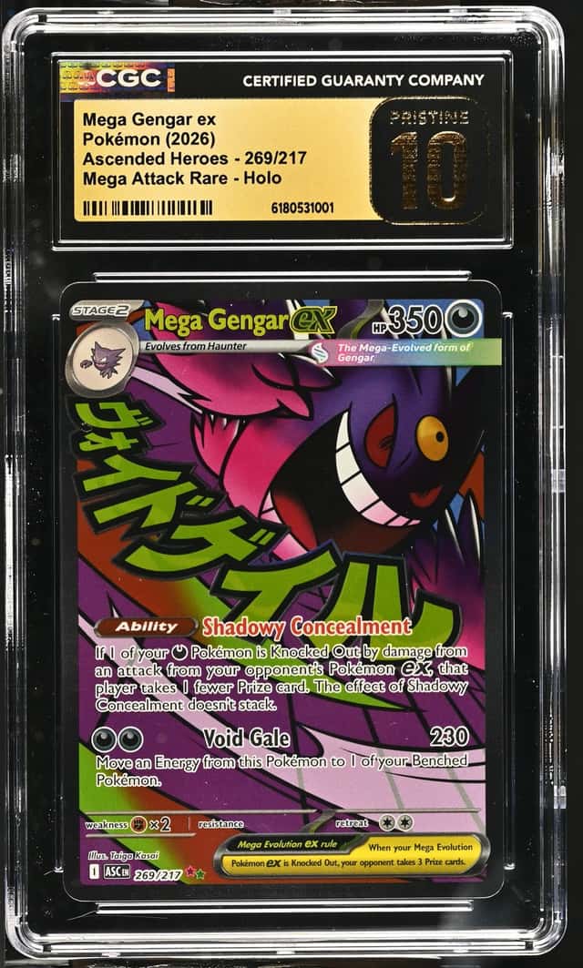 CGC 10 Pristine - Mega Gengar ex 269/217 MAR Attack Rare Pokemon Ascended Heroes