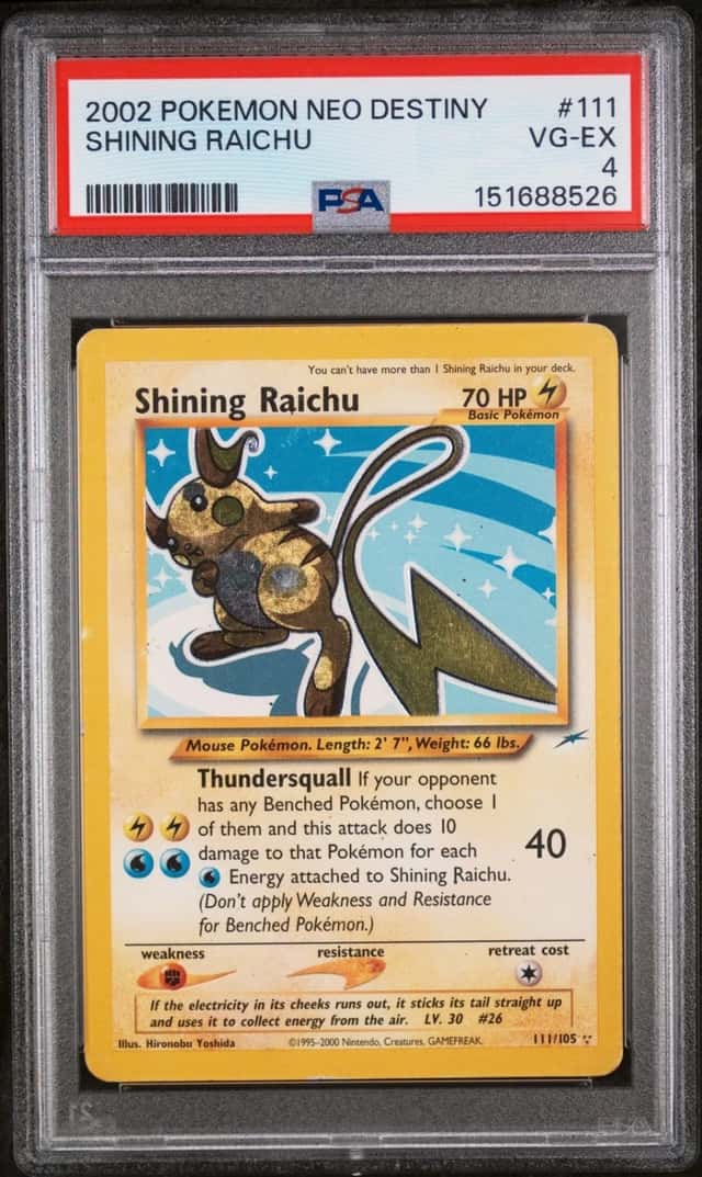 Pokemon Shining Raichu Neo Destiny Unlimited 111/105 PSA 4