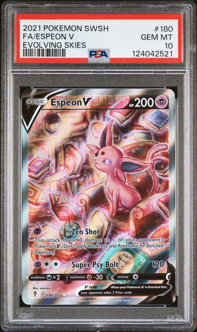 Psa 10 Pokémon 2021 Espeon V 180/203 Alt Art Evolving Skies