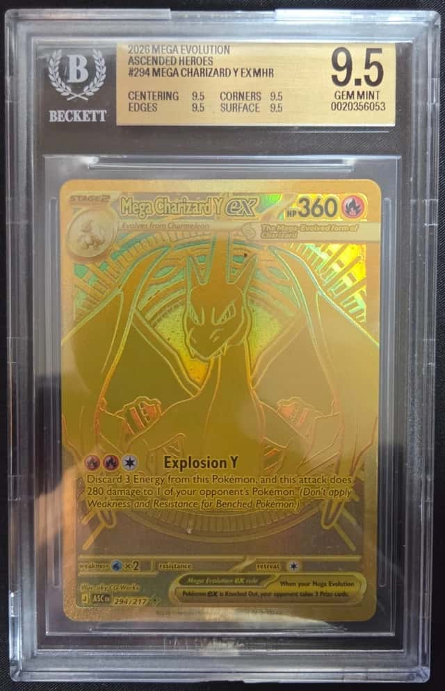 Beckett 9.5 Mega Charizard Y ex #294 Pokémon 2026 Mega Evolution Ascended Heroes