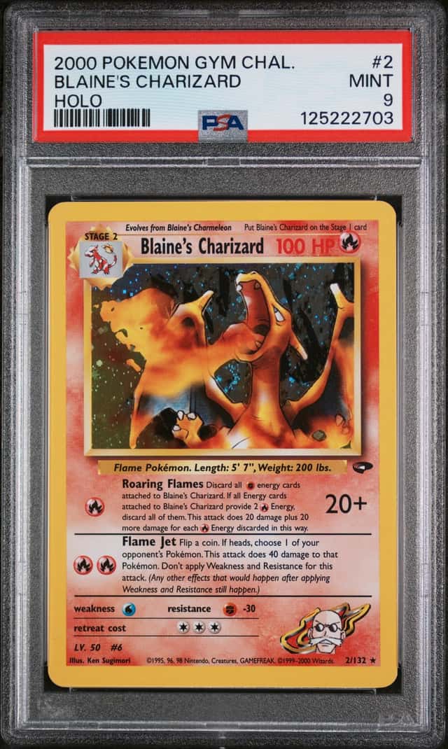 2000 Pokémon Blaine's Charizard Holo #2/132 Gym Challenge PSA 9 Mint