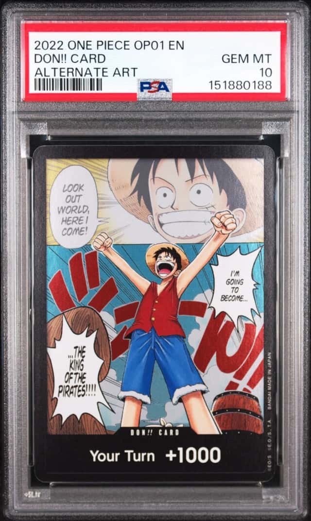 2022 ONE PIECE OP01-ROMANCE DAWN ALTERNATE ART DON!! CARD PSA 10