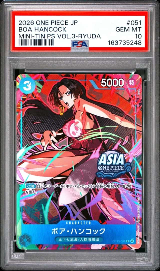 2026 ONE PIECE JAPANESE MINI-TIN PACK SET VOL.3 RYUDA #051 BOA HANCOCK PSA 10