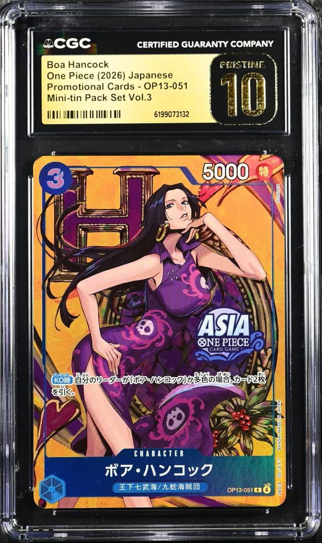 One Piece CGC 10 PRISTINE Boa Hancock R 2026 OP13-051 Mini-Tin Pack Japanese