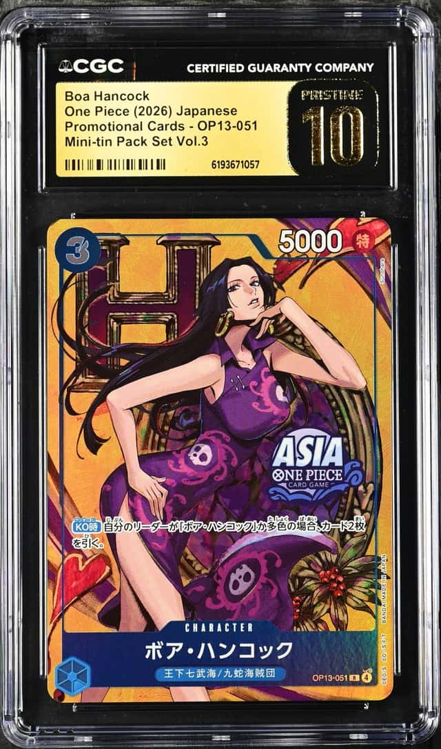 One Piece CGC 10 PRISTINE Boa Hancock R 2026 OP13-051 Mini-Tin Pack Japanese