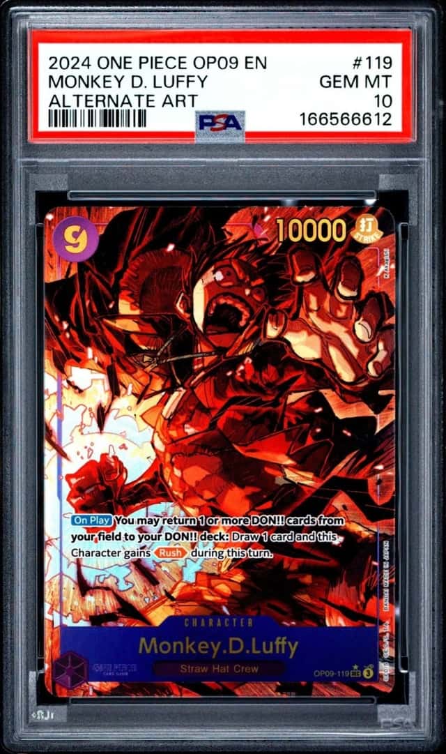 One Piece OP09 Monkey D Luffy Alternate Art #119 PSA 10 GEM MINT New World