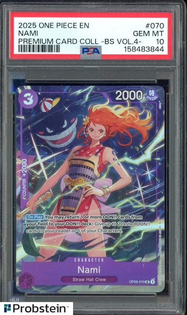 2025 One Piece En Premium Card Coll BS Vol 4 #070 Nami PSA 10 GEM MINT