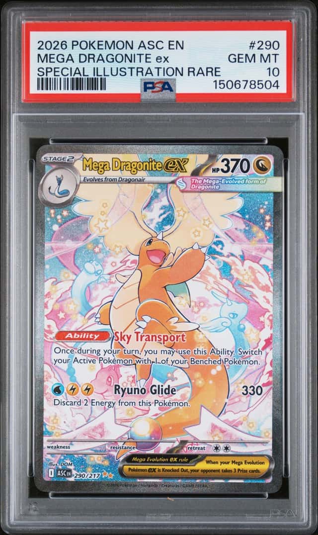 PTCG 宝可梦 PSA 10分 超级快龙ex 2026 290/217 ⭐⭐ ASC 群雄升腾 英文