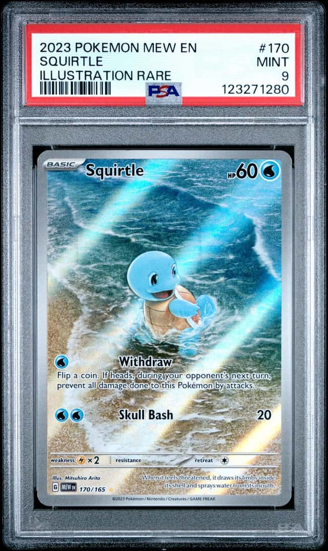 Pokemon 2023 Squirtle 170/165 Illustration Rare 151 PSA 9 Secret IR