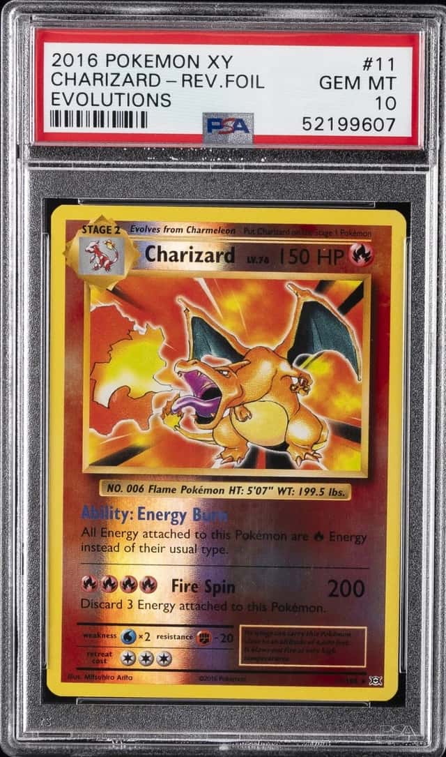 2016 POKEMON XY EVOLUTIONS #11 CHARIZARD-REVERSE FOIL PSA 10