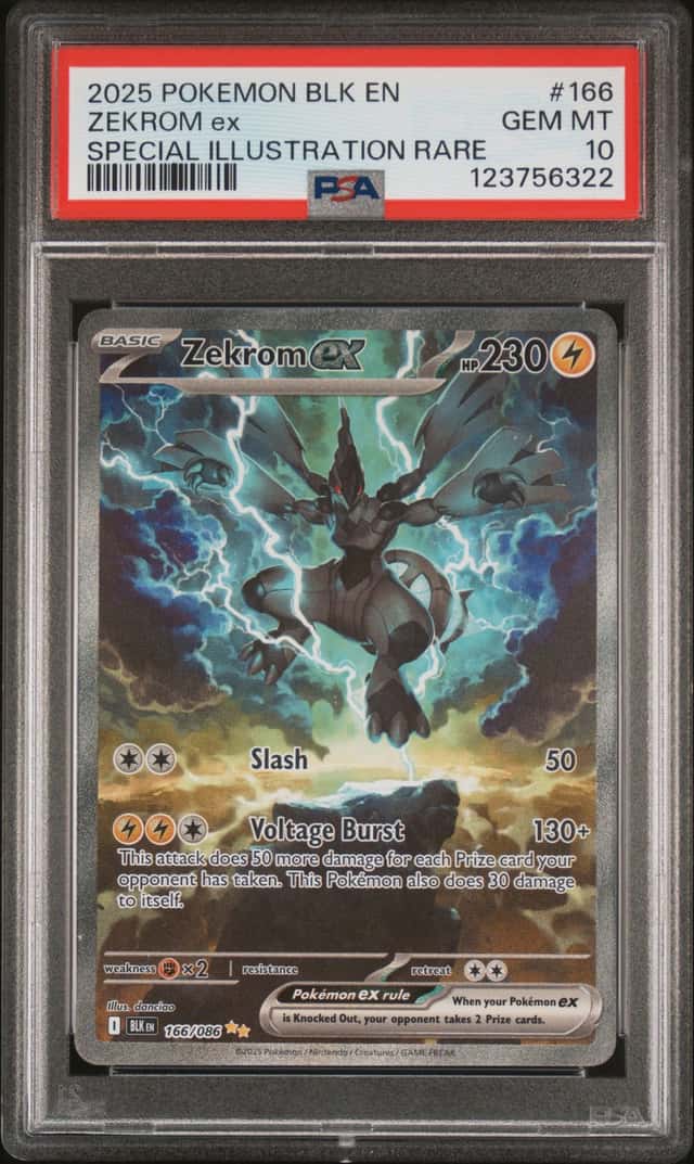 2025 POKEMON BLK EN-BLACK BOLT SPECIAL ILLUSTRATION RARE #166 ZEKROM EX PSA 10