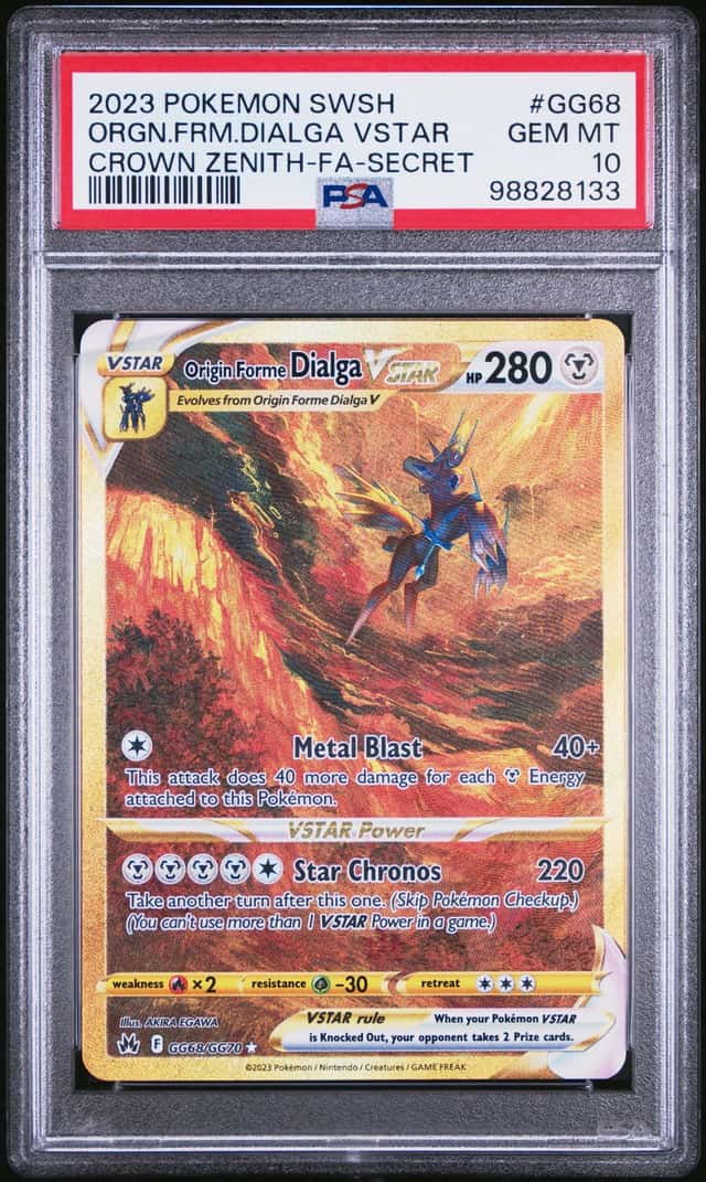 2023 POKEMON SWORD AND SHIELD CROWN ZENITH GG68 ORIGIN FORME DIALGA VSTAR PSA 10