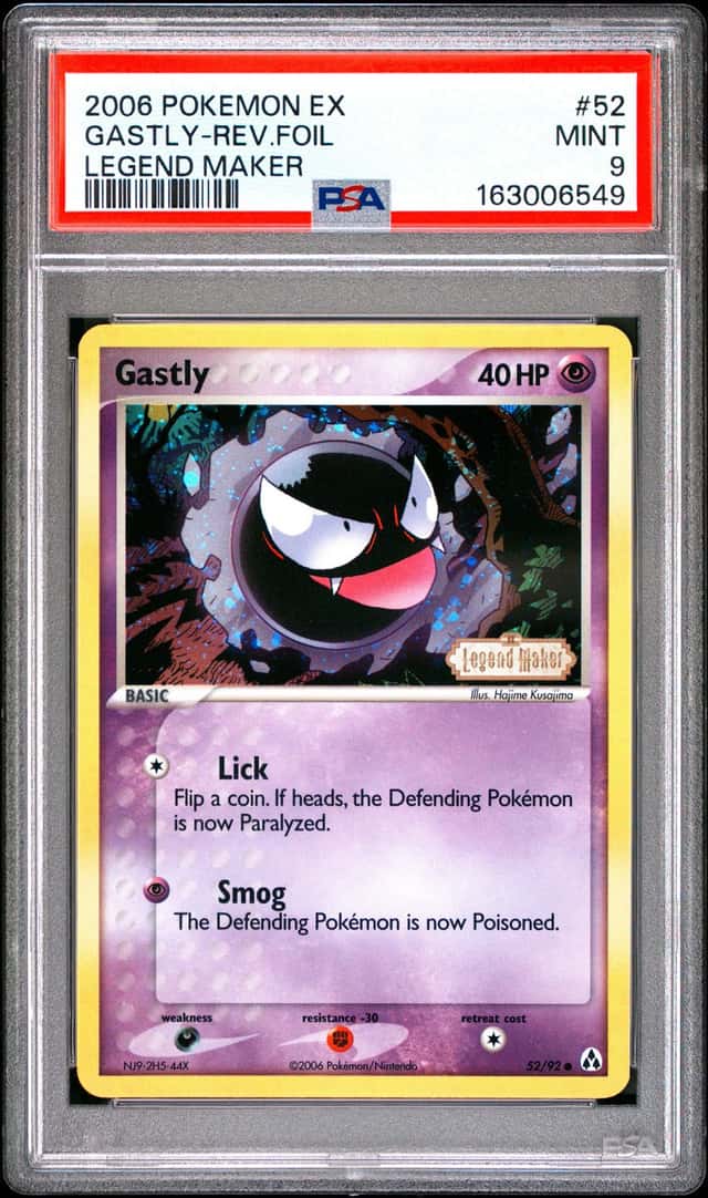 2006 Pokemon EX Legend Maker Gastly Reverse Foil Stamped PSA 9