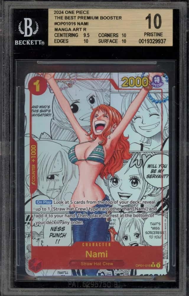 One Piece Nami Manga Art The Best Premium Booster OP01-016 BGS 10