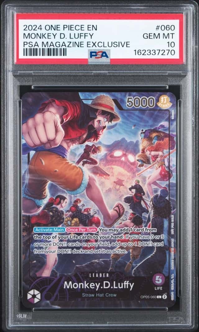 One Piece Monkey D. Luffy Promo OP05-060 PSA Magazine Exclusive PSA 10 Gem Mint
