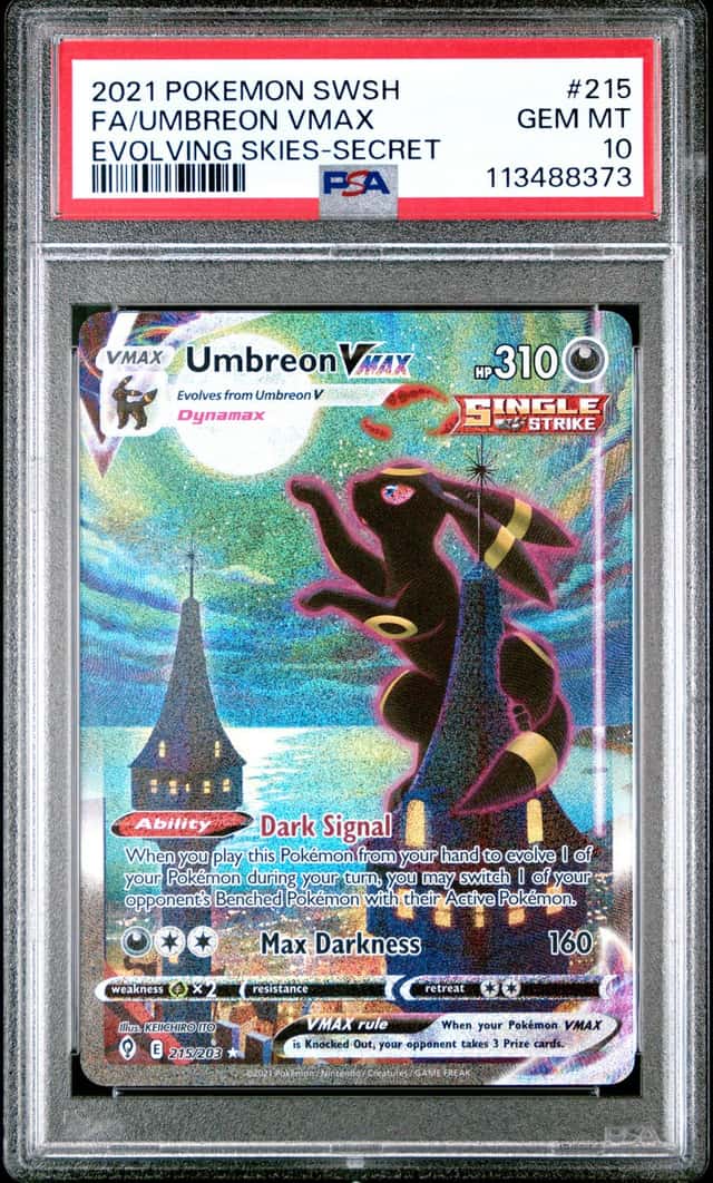 Pokemon Umbreon VMAX Evolving Skies 215/203 Secret Rare Full Alt Art PSA 10