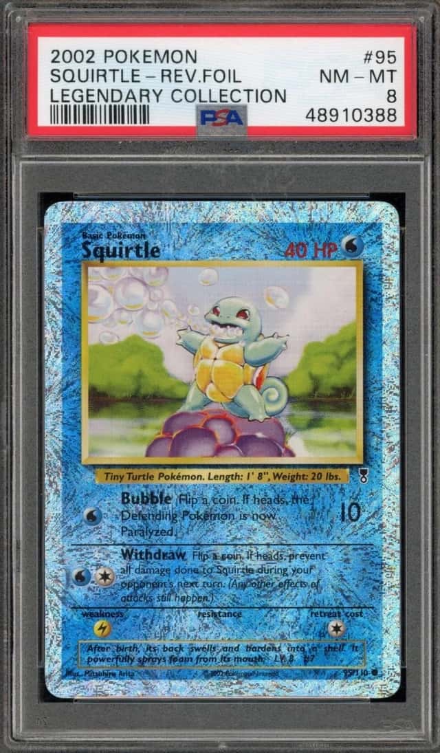 Pokemon Squirtle Reverse Holo Legendary Coll. 95 PSA 8