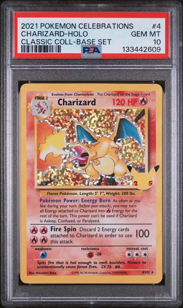 Pokémon TCG Charizard Celebrations Card 4/102 PSA 10