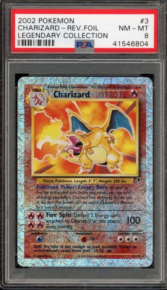 Pokemon Charizard Reverse Holo Legendary Coll. 3 PSA 8