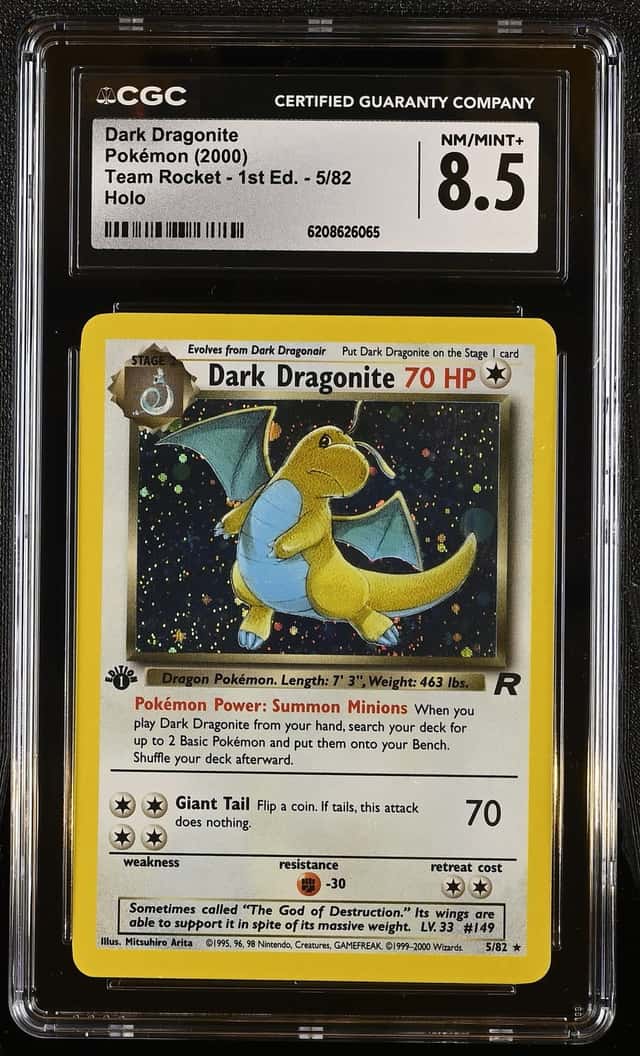 Pokemon Dark Dragonite Team Rocket 1st Edition 5/82 Holo CGC 8.5