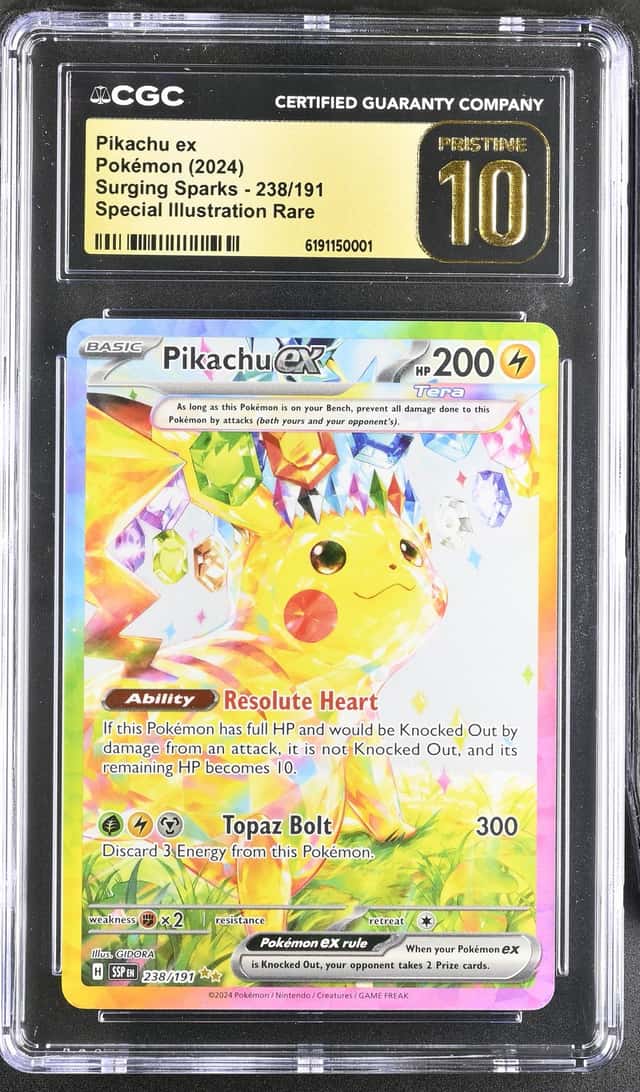 Pokemon Pikachu ex Surging Sparks 238 Special Illustration Rare CGC 10 Pristine