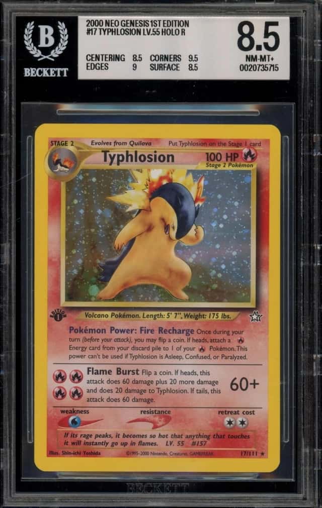 Pokemon Typhlosion Holo Neo Genesis 1st Edition 17 BGS 8.5