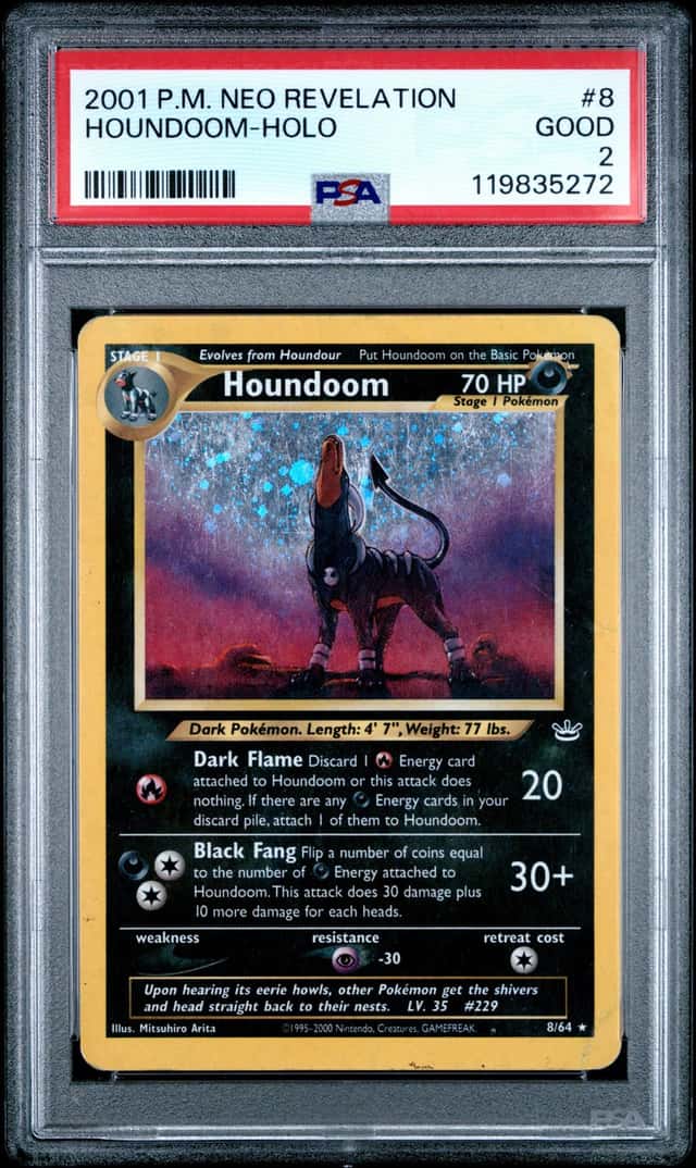 Neo Revelation 2001 Houndoom Holo Pokemon Card CGC 8/64 PSA Graded 2