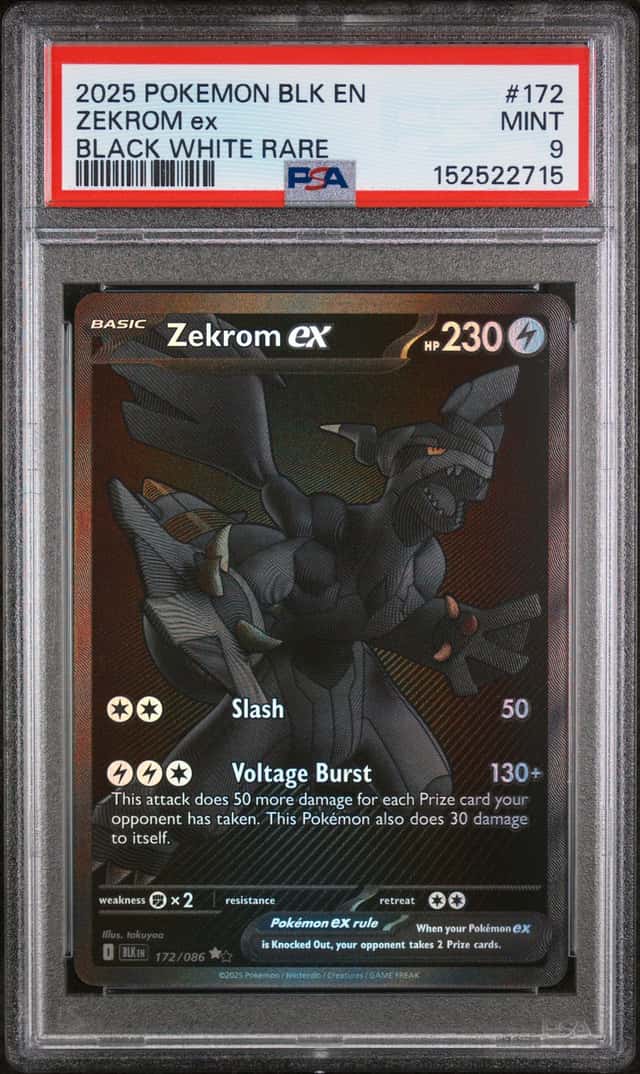 Pokemon Zekrom ex Black Bolt 172/086 Black White Rare PSA 9 Mint
