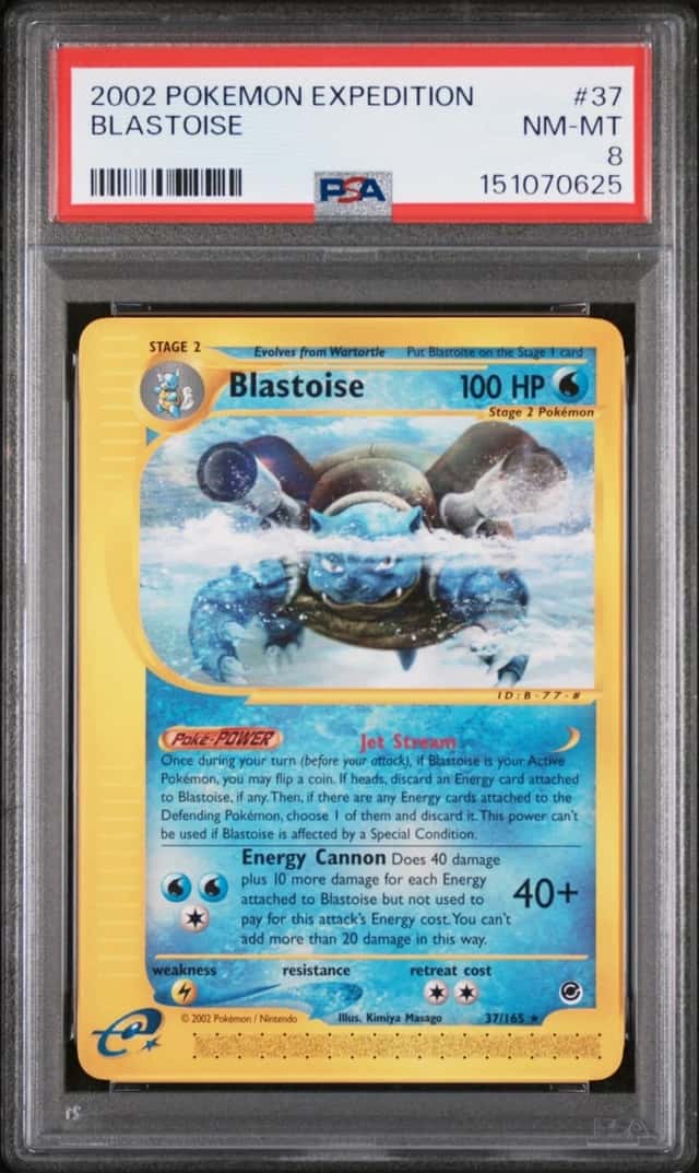2002 POKEMON EXPEDITION #37 BLASTOISE PSA 8