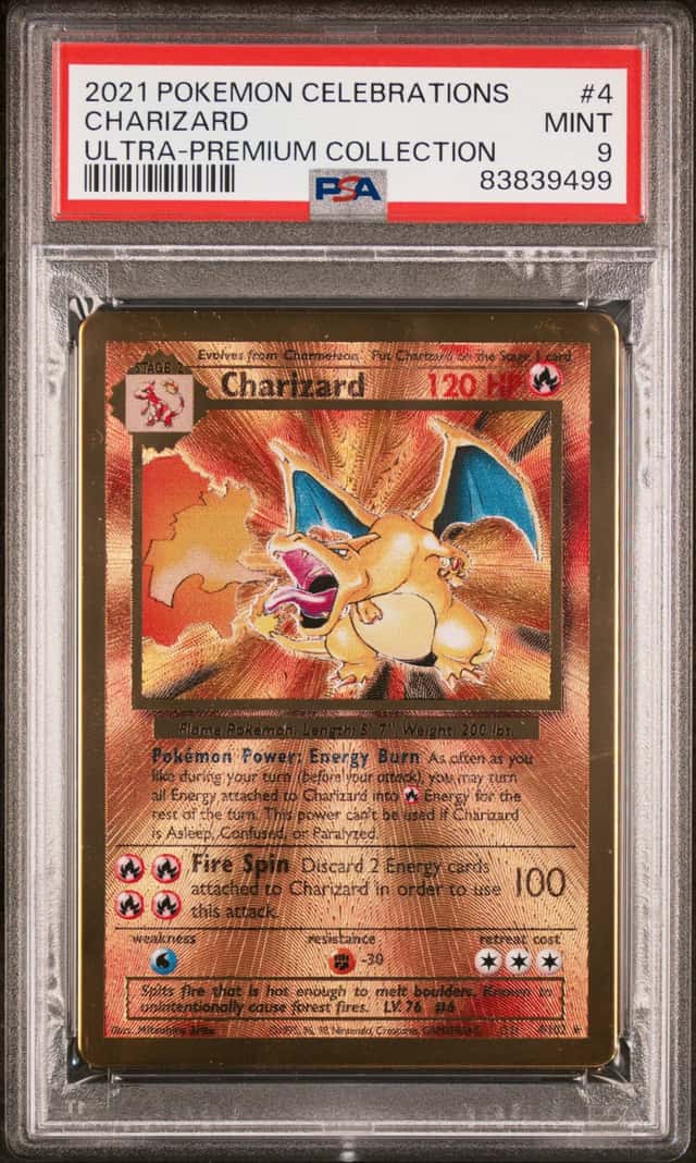 2021 POKEMON CELEBRATIONS ULTRA-PREMIUM COLLECTION #4/102 CHARIZARD METAL PSA 9