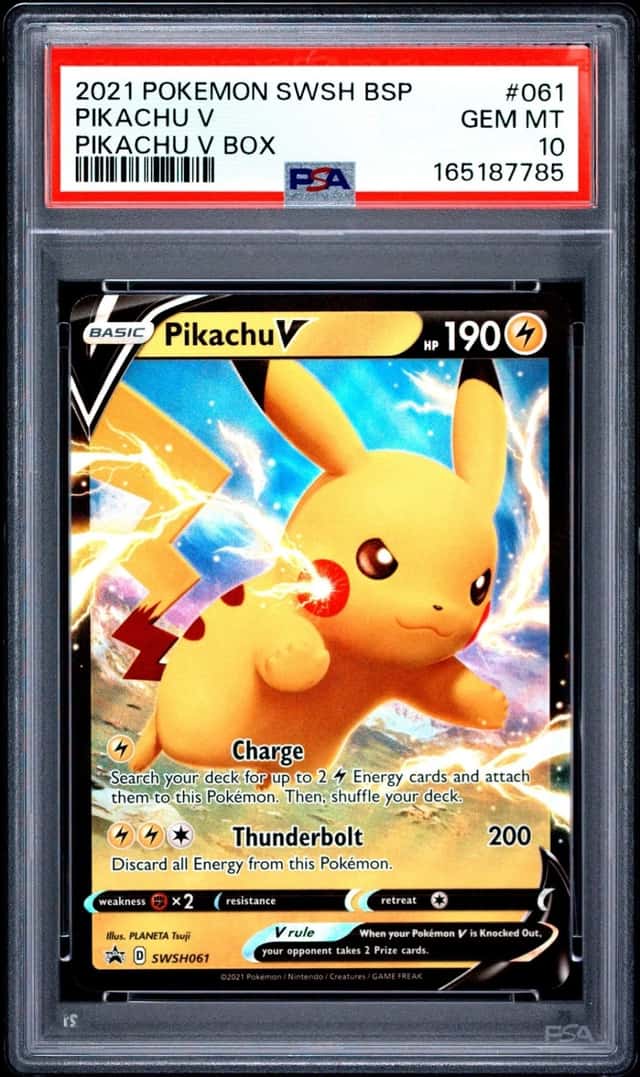 2021 POKEMON SWSH BLACK STAR PROMO PIKACHU V BOX #061 PIKACHU V PSA 10