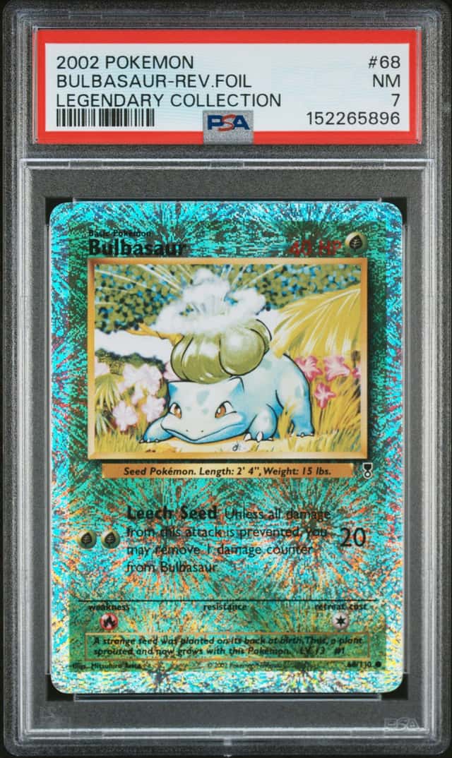 2002 POKEMON LEGENDARY COLLECTION #68/110 BULBASAUR REVERSE HOLO PSA 7