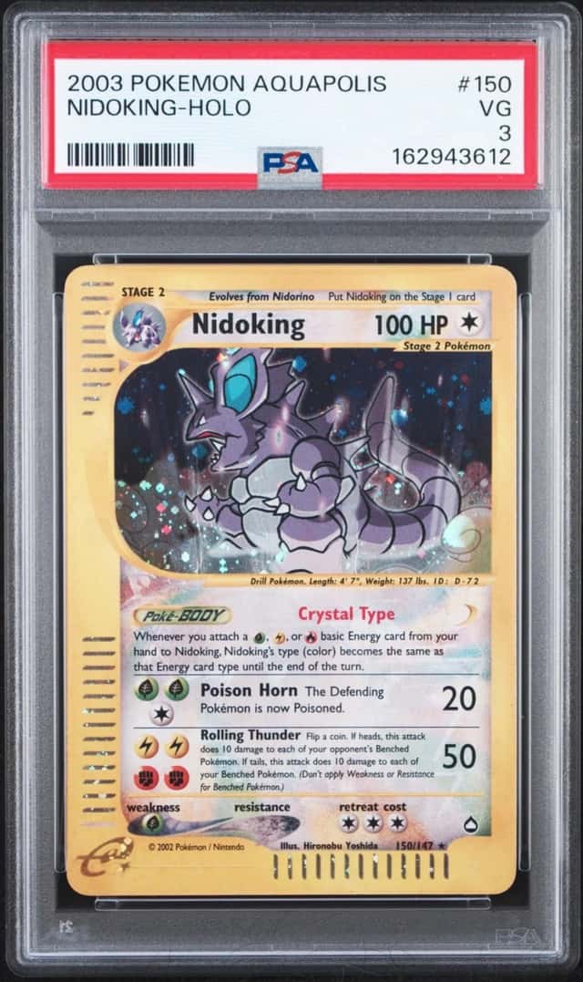 2003 POKEMON AQUAPOLIS #150 NIDOKING-HOLO PSA 3