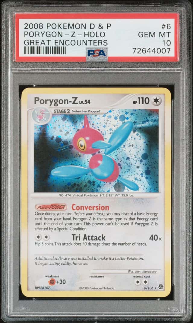 POKEMON PORYGON-Z-HOLO 2008 DIAMOND & PEARL GREAT ENCOUNTERS #6 PSA 10