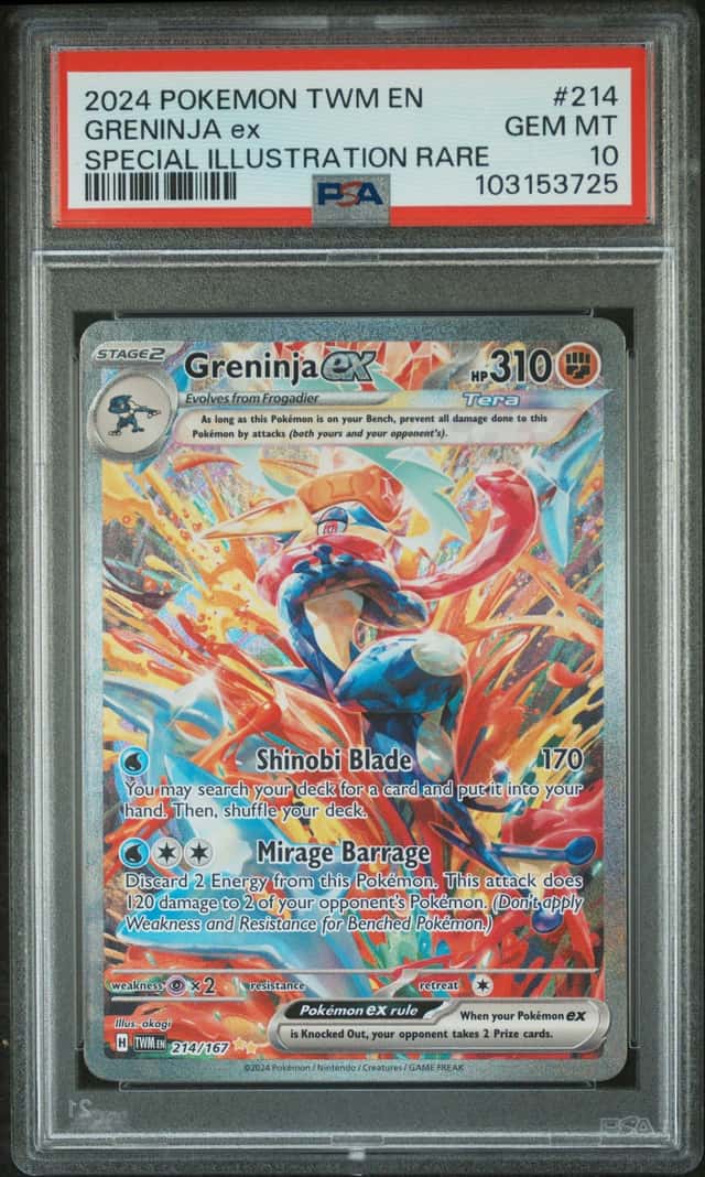 POKEMON GRENINJA ex 2024 TWILIGHT MASQUERADE #214 SPECIAL ILLUS RARE PSA 10 