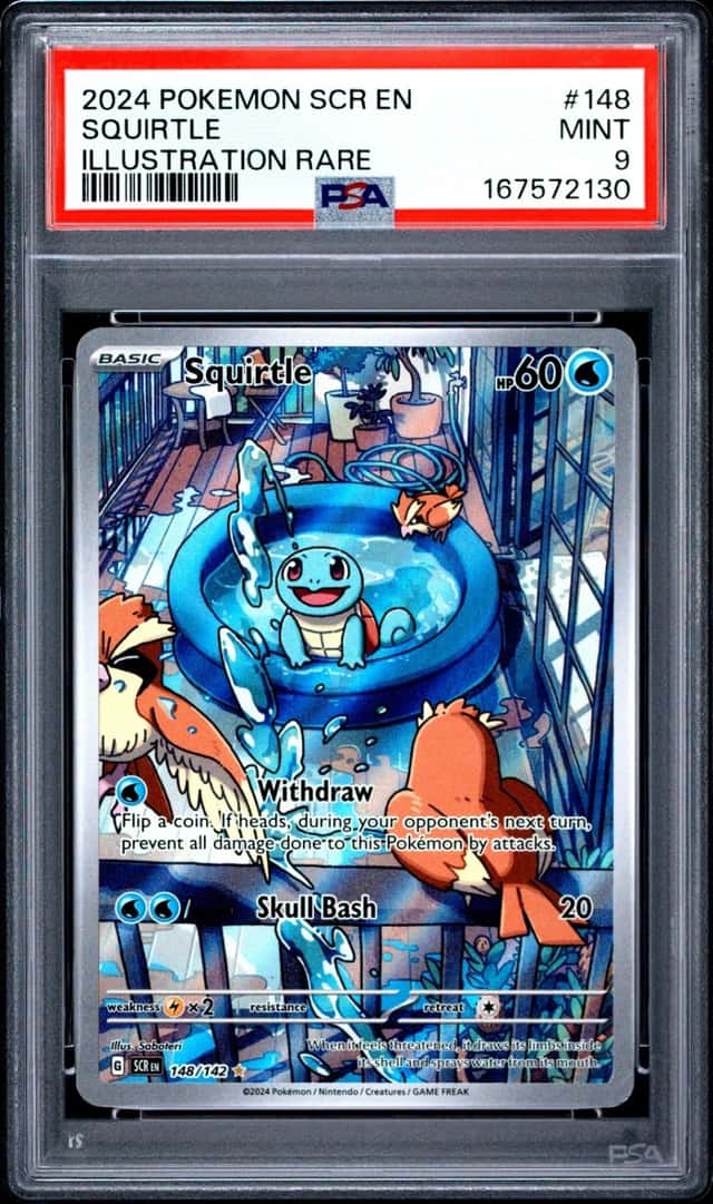 2024 POKEMON SCR EN-STELLAR CROWN ILLUSTRATION RARE #148 SQUIRTLE PSA 9