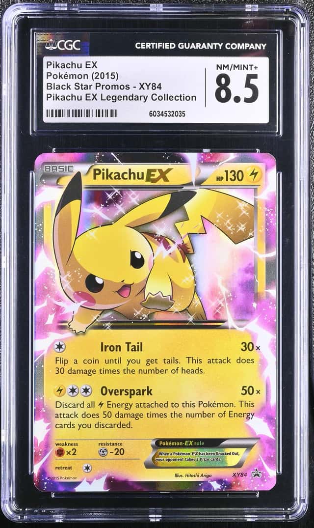 2015 Pokemon Legendary Collection Black Star Promo Holo PIKACHU EX #XY84 CGC 8.5
