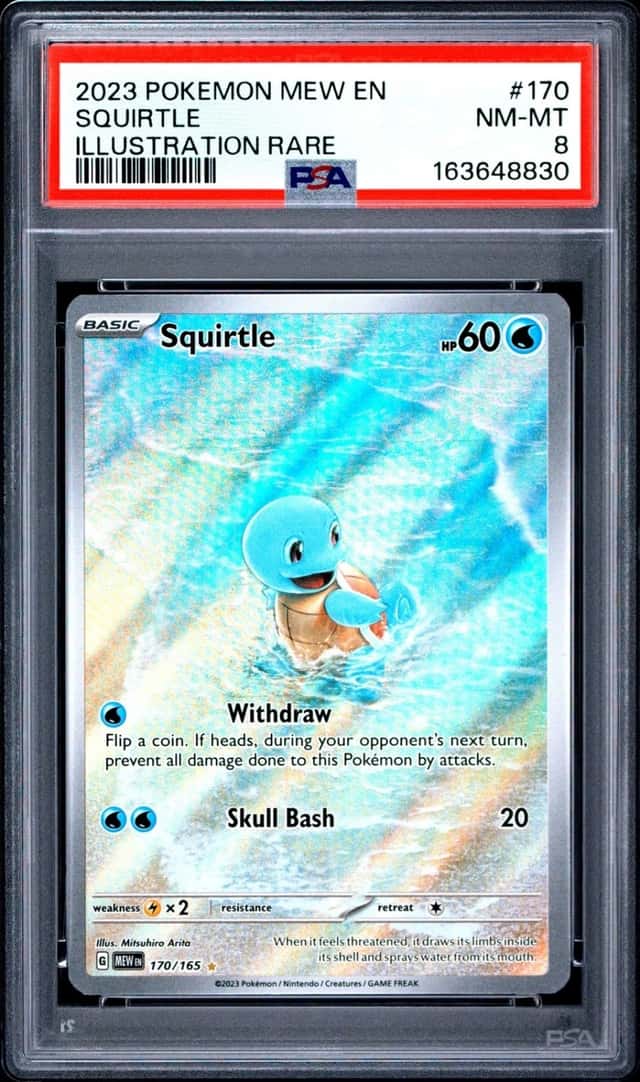 2023 POKEMON MEW EN-151 ILLUSTRATION RARE #170 SQUIRTLE PSA 8