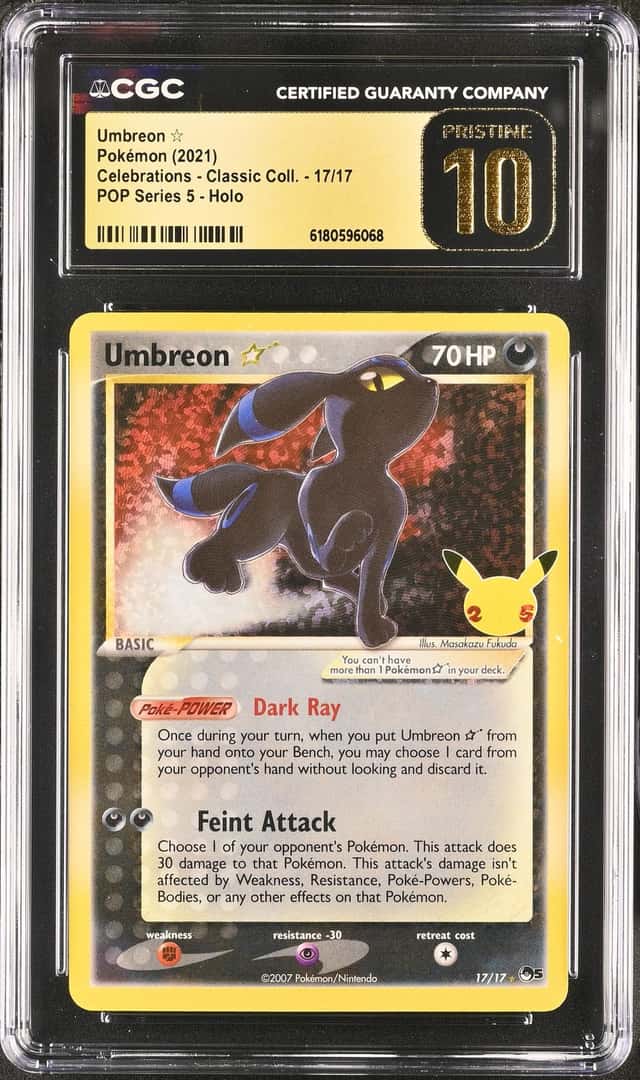 2021 Pokemon Sword & Shield Celebrations POP Series 5 Holo Umbreon Gold Star #17 CGC 10